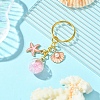 Glass Bottle with Glass Rhinestone & Alloy Enamel Keychain KEYC-FZ00019-1