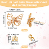 Beebeecraft 10Pcs Brass Cubic Zirconia Bowknot Stud Earring Findings KK-BBC0008-31-2