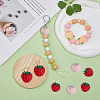 DICOSMETIC 16Pcs 2 Colors Strawberry Food Grade Eco-Friendly Silicone Focal Beads SIL-DC0001-46-6