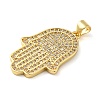 Rack Plating Brass Micro Pave Clear Cubic Zirconia Pendants KK-C047-08G-2