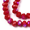 Electroplate Opaque Solid Color Glass Beads Strands X1-EGLA-A034-P8mm-L21-2