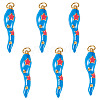 6Pcs Brass Enamel Pendants KK-SW0001-08A-1