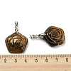 Natural Tiger Eye Carved Pendants G-I319-02P-A06-3