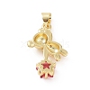 Brass Micro Pave Cubic Zirconia Pendants KK-E074-03G-03-2