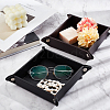 Gorgecraft 2Pcs 2 Colors PU Leather Cosmetic Keychain Storage Plates DJEW-GF0001-53-5