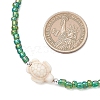 12Pcs 12 Colors Ocean Synthetic Turquoise Turtle with Glass Seed Beaded Necklaces for Women NJEW-JN05946-4