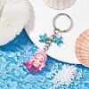 Mermaid Opaque Resin Pendant Keychain KEYC-JKC00624-03-2