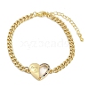 Brass Micro Pave Cubic Zirconia Link Bracelets BJEW-M050-06G-02-4