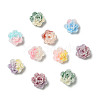 100Pcs 9 Colors Two Tone Plastic Flower Cabochons MRMJ-CJ0001-34-8