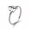 Non-Tarnish 201 Stainless Steel Arrow Mark Finger Ring for Women RJEW-J051-05P-1