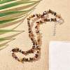 Natural Mookaite Chip Beaded Necklaces for Men Women NJEW-G159-01K-3