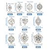  60Pcs 10 Styles Tibetan Style Alloy Connector Charms FIND-TA0002-97-4