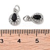 Brass Micro Pave Cubic Zirconia Charms KK-B102-01P-02-3