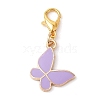 Alloy Enamel Butterfly Pendant Decorations HJEW-JM02837-4