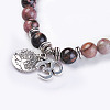 Natural Rhodonite Wrap Bracelets BJEW-E329-06B-2