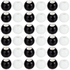 100Pcs 2 Colors Black & White Round Glossy Ceramic Porcelain Beads for Jewelry Making PORC-PA0001-38-7