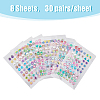 SUPERFINDINGS 8 Sheets 8 Styles 3D Gems Earring Stickers for Girls DIY-FH0005-30-2
