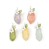 Electroplated Natural Quartz Crystal Wire Wrapped Pendants PALLOY-TA00450-1