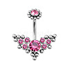 316L Surgical Stainless Steel Cubic Zirconia Wing 15 Gauge Belly Button Rings WG4371E-03-1