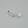 Brass Enamel Daisy Flower Threadless Labret Stud WG42C26-02-1