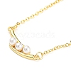 Pea Shaped Plastic Imitation Pearl Pendant Necklace with Brass Cable Chains NJEW-F316-01G-1