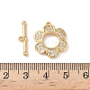 Brass Micro Pave Clear Cubic Zirconia Toggle Clasps KK-D504-08G-4