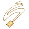 201 Stainless Steel Cable Chain Rectangle with Letter Pendant Necklaces NJEW-M070-01G-Q-2