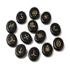 13Pcs Natural Obsidian Rune Stone G-C095-02C-1