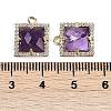 Natural Mixed Gemstone Faceted Square Charms G-I375-06G-4