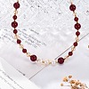 Natural Carnelian(Dyed & Heated) & Rhodochrosite & Freshwater Pearl & Glass Beaded Necklaces NJEW-U026-24G-4