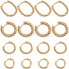 SUNNYCLUE 8 Pairs 4 Styles Brass Beaded Huggie Hoop Earrings for Women KK-SC0004-60-1