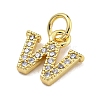 Initial Letter Brass with Cubic Zirconia Charms KK-Q814-26W-G-2