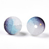 Frosted Baking Paint Crackle Glass Beads with Glitter Powder LS-X-DGLA-T004-01J-2