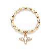 Gold acrylic cross bead bracelet angel cross prayer bead bracelet NW4525-3-1