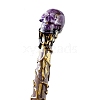 Skull Natural Amethyst Magic Wand with Resin Stick PW-WG2DDC6-05-1