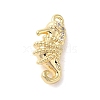 Marine Animal Theme Golden Brass Micro Pave Clear Cubic Zirconia Pendants KK-U031-01G-04-1