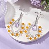 3Pairs Handmade Glass Seed Beads Teardrop Dangle Earrings EJEW-MZ00296-4