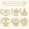 12Pcs 6 Style 304 Stainless Steel Pendants STAS-SZ0002-56G-7