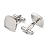 Sqaure 304 Stainless Steel Cufflink Settings SA-CBAC007-01P-2