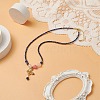 Colorful Cubic Zirconia Butterfly Pendant Necklace with Natural Mixed Gemstone Beaded Chains for Women NJEW-JN04169-2