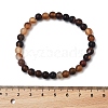 Natural Banded Agate/Striped Agate Bead Stretch Bracelets BJEW-K212-A-003-3