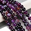 Natural Striped Agate/Banded Agate Beads Strands G-Z060-A01-B12-2