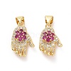 Brass Micro Pave Cubic Zirconia Pendants ZIRC-F134-30G-03-1