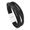 Minimalist Braided Leather Magnetic Clasp Bracelet for Men - Retro and Trendy Design ST9092173-2