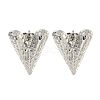 Heart Texture Brass Stud Earrings for Women EJEW-E312-02P-1