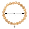 Natural Citrine Round Beads Stretch Bracelet BJEW-LS0001-09-3