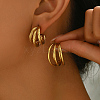 Stainless Steel Hollow Vintage Chic C-shaped Stud Earrings for Autumn Winter XD2465-2-2