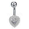 Clear Cubic Zirconia Belly Button Rings WG9960A-06-1