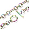 Unisex 304 Stainless Steel Figaro Chain Necklaces NJEW-H215-03MC-2