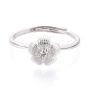 925 Sterling Silver Micro Pave Clear Cubic Zirconia Adjustable Finger Rings for Women STER-N016-142S-2